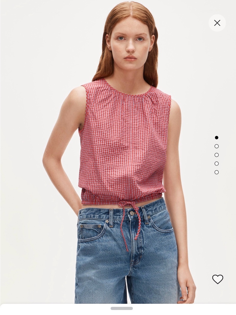 J. Crew drawstring gingham tank